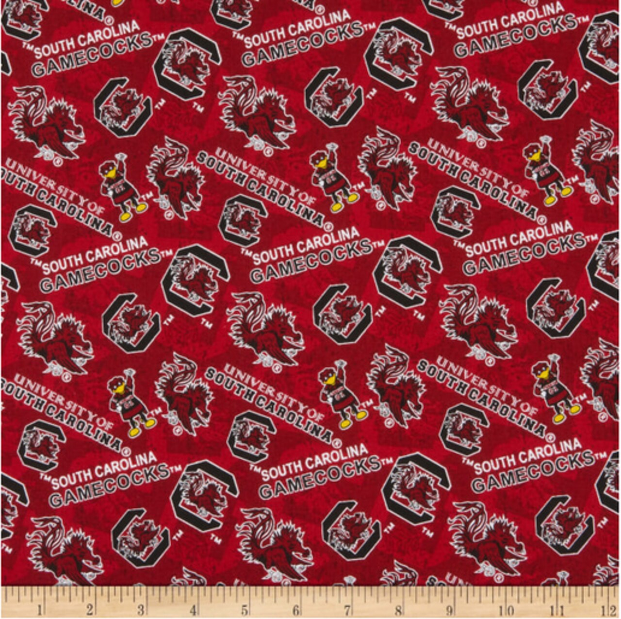 Licensed NCAA University of South Carolina Tone on Tone SC-1178 Cotton Fabric by the Yard